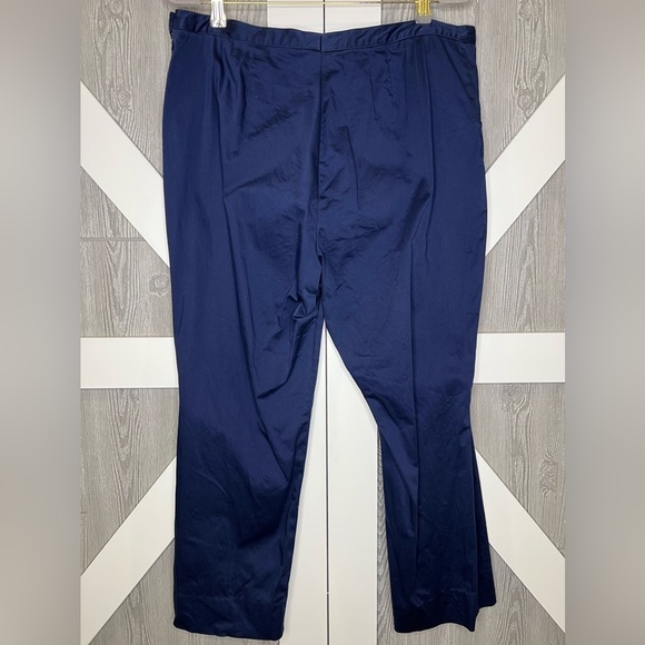 140. Lauren Ralph Lauren Straight Cropped Side Zip Dress Pants Navy 18W - Picture 2 of 5